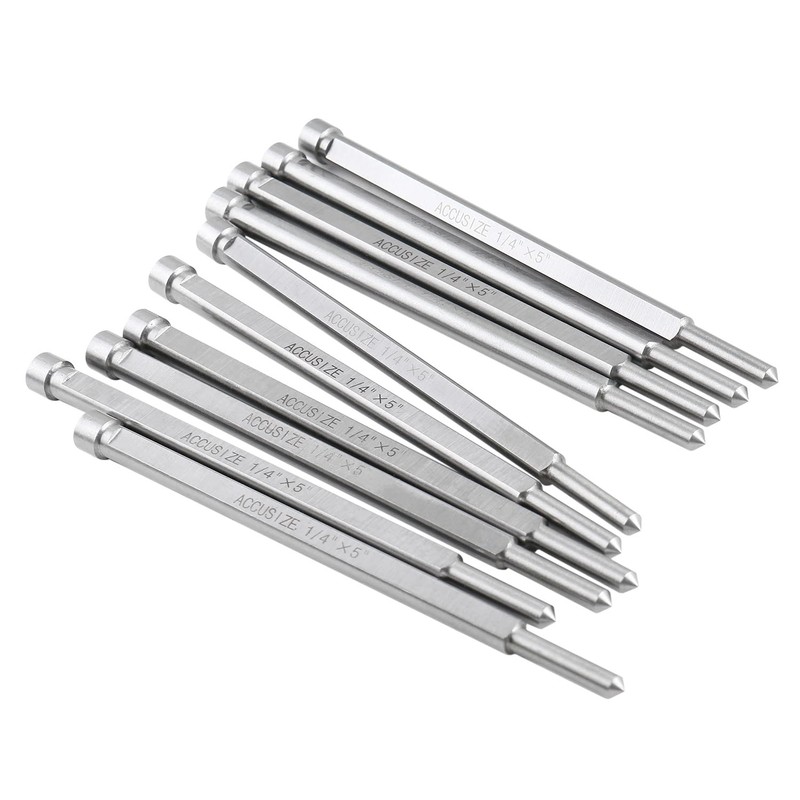 Accusize Industrial Tools 1/4" x 5" Pilot Pins for Annular