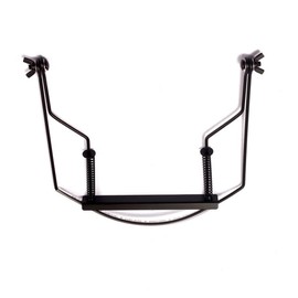 Mikinona 10Holes Harmonica Neck Holder Adjustable Metal Frame Harp Rack for Hands Playing Black Mouth Organ Accessory for Musicians