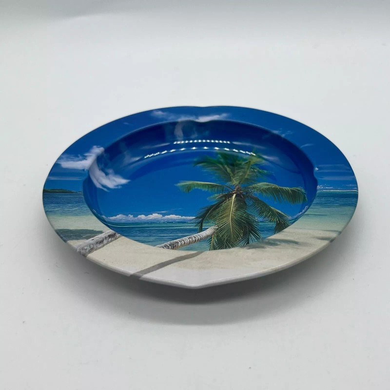 Decorative Tray Printed Plate Game Table Beach Time Design Side