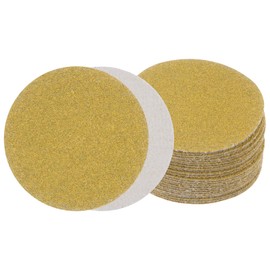 Kozelo 25pcs No Hole Sanding Discs- [ 3 Inch 60 Grit ] Round Hook and Loop Grip Sanding Pads Sheet Sandpaper for Woodworking Metal Polishing Use| Gold, Aluminum Oxide