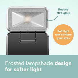 86lux Book Light, Rechargeable Reading Lights for Books in Bed, Ultralight Clip-on LED Bookmark Lamp with 3 Amber Colors & Stepless Dimming for Night Reading for Book Lovers, Kids, Light Blue