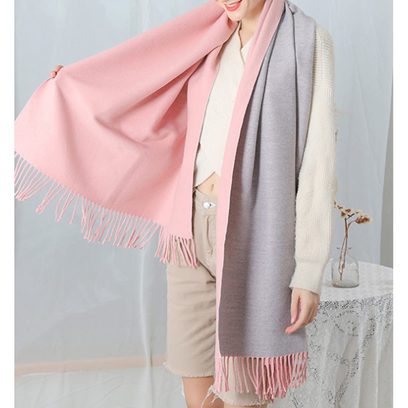Woogwin Winter Cashmere Scarf Wool Pashmina Shawls for Women Long