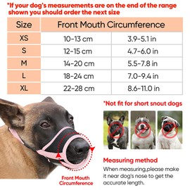 HEELE Dog Muzzle Dog Muzzles Breathable Mesh and Durable Nylon Dog Muzzle with Adjustable Loop and Soft Pad Dog Training Muzzle Prevent for Barking Biting and Chewing (Pink, XL)