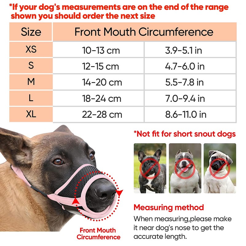 HEELE Dog Muzzle Dog Muzzles Breathable Mesh and Durable Nylon