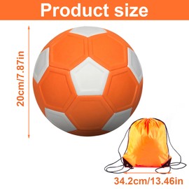 XIMKONTER Football Curve Ball, Football Curve Ball for Children, Size 5, 20 cm Rubber Curve Ball with Pump and Drawstring Bag for Outdoor Games