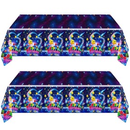 OUSHISS 2Pcs Super Bros Galaxy Party Tablecloth |108 x 54 Inch| Super Bros Birthday Party Supplies