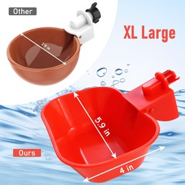 KCLROEO XL Chicken Waterer Cups – 4 Pack Large Automatic Chicken Water Cups for Chicken Coop & Chicken Coop Accessories, Ducks, Geese & Turkeys