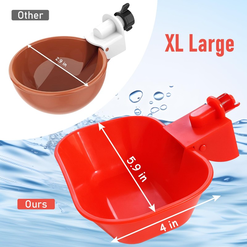 KCLROEO XL Chicken Waterer Cups – 4 Pack Large Automatic