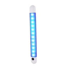 SEAFLO 01 Series Marine LED Strip Light - 12V, 4W, IP67 Waterproof, White+Blue Courtesy Light, 9.45” x 0.91” x 0.51” (240 x 23 x 13mm), Surface Mount, with Switch, PC Housing, 4-Year Warranty