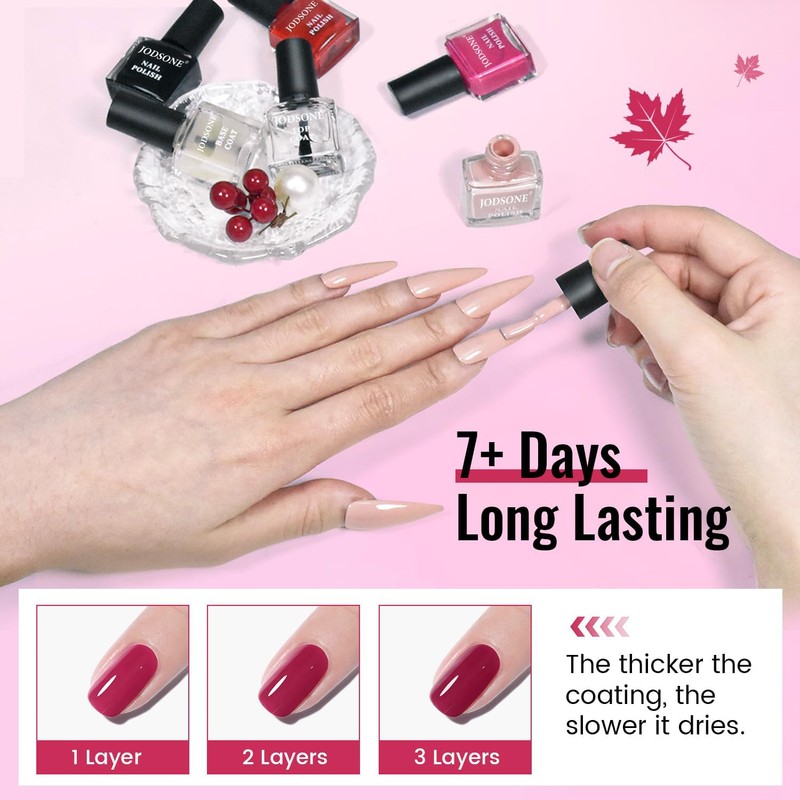 JODSONE 12 PCS Nagellack-Set mit 10 Farben Combo, 2 PCS