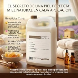 Crema Corporal Vegana Líquida Hidratante de Miel 1 Galón