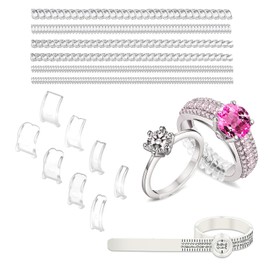 15-teilig Unsichtbarer Ringgrößenanpasser für lose Ringe, Silikon-Ringgrößen und -Resizer Clips zur Größenanpassung für Damen und Herren, Ringverkleinerer ohne Neuvermessung