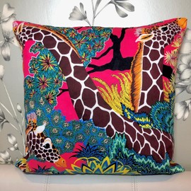 The Beach Stop Tropical Jungle Giraffe Scatter Cushion Cover | Unique Living Room & Bedroom Decor | Gift Idea | 45x45cm 18x18” | Jungle Giraffe