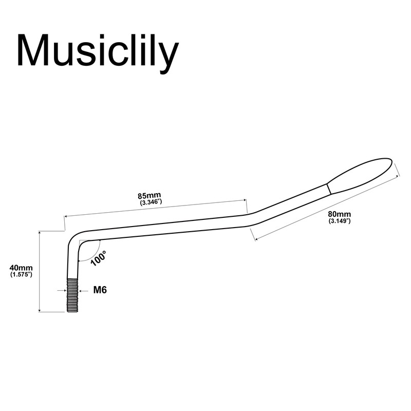 Musiclily 6mm Thread Tremolo Arm Whammy Bar for Import Squier
