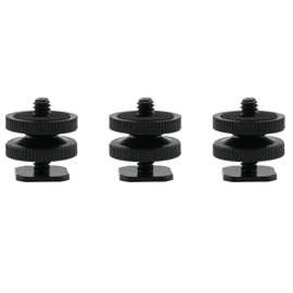 ZZHXSM 3PCS 1/4 Inch Double Screw Plastic Hot Shoe Socket Hot Shoe Mount Adapter for Microphone and Telescope Mounting