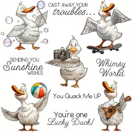 LZBRDY Adorable Cartoon Ducks Clear Stamps and Die Cuts Sets- Perfect for Scrapbooking and Card Making