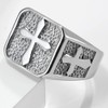 Jude Jewelers Stainless Steel Signet Style Christian Cross Religious Cocktail