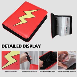 FootJKYX Collectible Trading Card Albums,4 Pocket Card Binder, 400 Double Sided Pocket PU Premium Zip Trading Collection Binderwith 50 Removable Sleeves, Card Folder forTCG, Sports Cards (Purple)