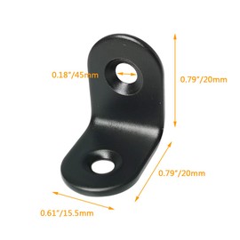 Corner Brace Alamic Right Angle Bracket Stainless Steel Black Corner Braces Joint Right Angle Bracket Shelf Bracket with Screws 20 x 20mm - 12 Pcs