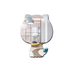 MACGIKMIRO Faced Head Cat Acrylic Mirror Non-Glass Shatterproof Mirror Lovely Animal Unbreakable Wall Mirror Decorative Frameless Mirrors for Home Room Decoration Gift for Kids Women Men