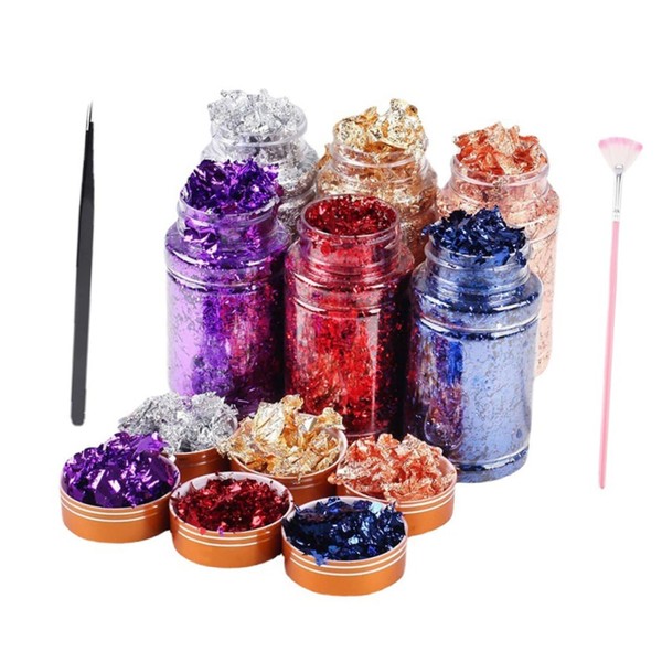 OHPHCALL Nail Art Stickers Gold Foil Sparkling Nail Wraps Ideal