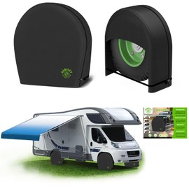 RV Tire Covers Sets of 2,Wheel Tire Covers for Trailers Travel Camper Truck SUV Van,Heavy Duty 600D Polyester,Waterproof Sun Rain Snow Protector,Universal Fits Tire Diameters 26-29Inch, Black