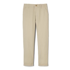 French Toast Boys' Adjustable Waist Straight Fit Stretch Twill Chino Pant, School Uniform Khaki, 18