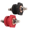 1Pair Thru Panel Battery Terminal Connectors 3/8 In Black Red