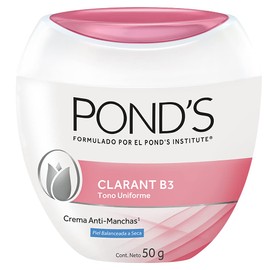 Pond's Crema Facial Clarant B3 Anti-manchas 50g | Vitamina B3 | Tono Uniforme | Para Piel Seca o Balanceada | Cuidado Diario del Rostro