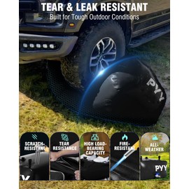 PYY Portable Water Bladder 143 Gallon for Truck Bed,Carrier Cart, Large Water Bob Bathtub Emergency Water Bladder for Outdoor RV & Car Camping,Water Storage Bladder with Spigot,Overflow Kit-Black 540L