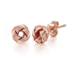 Philip Jones Rose Gold Plated Love Knot Earrings