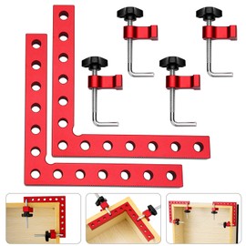 90 Degree Positioning Squares, Right Angle Clamps 5.5" x 5.5"(14 x 14cm) Aluminum Alloy Woodworking Carpenter, Corner Clamping Square Tool for Picture Frame Box Cabinets Drawers