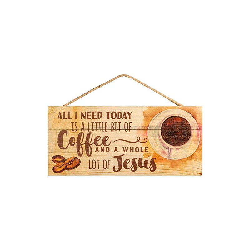 POWERMAZ All I Need Today is Coffee Wood Plank Hanging