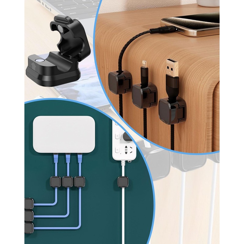 BPTRKOM Pack of 6 Cable Organiser - Cable Management Magnetic