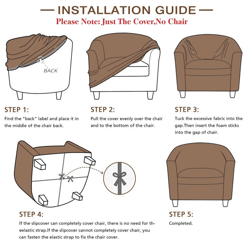 Barrel Chair Cover Stretch Club Chair Slipcover Water Repellent