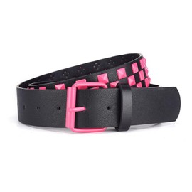 Jdlsppl Women's Faux Leather Belt Punk Rock Pyramid Stud Goth Style Spiked Casual Fashion Thick Gothic Studded Belts, Rose, X-Small-Large