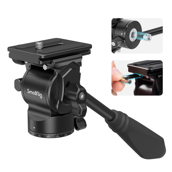 SMALLRIG Tripod Fluid Head Pan Tilt Head CH10 with Quick