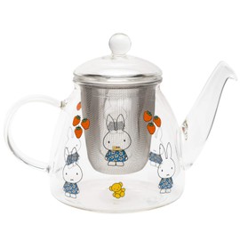 Space Joy 8644008MS Miffy Pot, Heat-resistant Glass, Transparent, 16.9 fl oz (500 ml), Miffy & Strawberry
