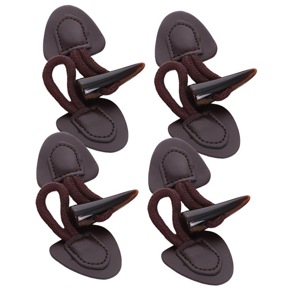 minkissy 4 Sets Imitation Horn Leather Buckle Toggle Closures for