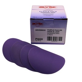 BLYSK Premium Purple, Zirconia Sanding Discs – 3" or 6", 40–2000 Grit – Hook & Loop or PSA – High Performance, Long Life, Clog-Resistant, Fits DA & Orbital Sanders,50-Pack (3" Hook & Loop 600 Grit)