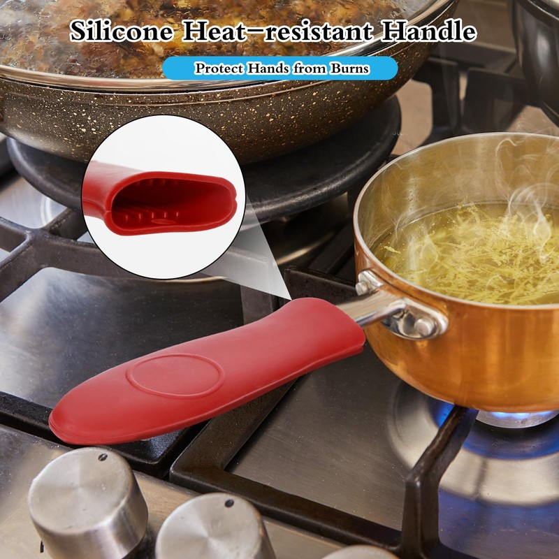 4 Packs Cast Iron Scrubber with Long Handle Chain Mail