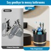 GFWARE Black Toothbrush Holders, 360°Rotating Bathroom Organizer Countertop with Drainage
