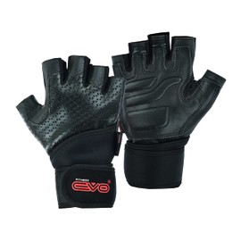 EVO Fitness Weight Lifting Gym Gloves With Wrist Wrap Support No-Slip EVA Palm Protection Breathable Workout Exercise Training Crossfit Bodybuilding Cycling For Men Women (Black, Small)