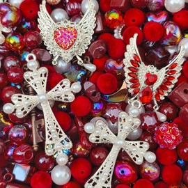 Acrylic Beads Mix(16mm)-Beading making-Bead Assortmens-DIY:_Red Velvet_150ml