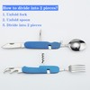 FUZVOL Folding Camping Cutlery Set Stainless Steel Portable Utensil 6