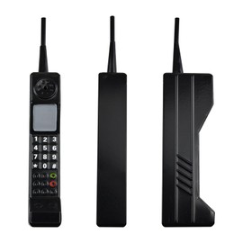 Retro 90S Prop Phone, Vintage Cellular Phone Model Old Fashioned Portable Metal Brick Cell Phone Ornament for Simulation Photographic Party Decorations Home Stage Decor Black