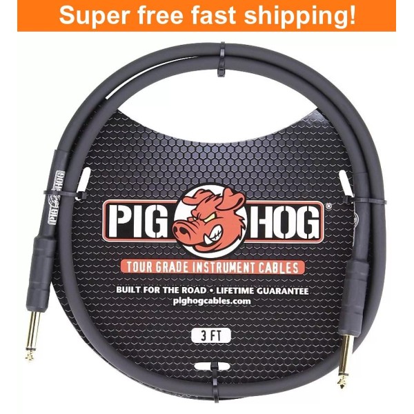 PigHog Pig Hog PH3 1/4 Straight Instrument Guitar Cord 3