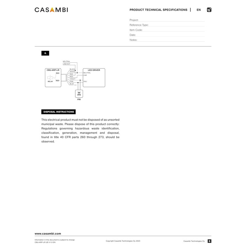 Casambi | Bluetooth-Controlled 0-10V Controller with Relay | CBU-ARP-LR