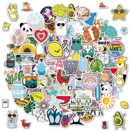 SYCARON Waterproof Sticker Pack, 100 PCS Mixed Stickers Cute Animal Vinyl Stickers Pack Decals for Water Bottle, Laptop, Phone, Luggage, Skateboard Stickers for Teens Girls Kids, Gift for Kids
