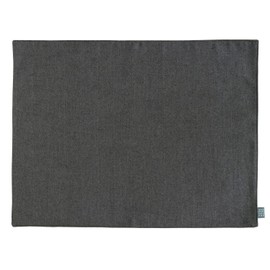 Quarter Report Washable Fabric Placemat Bound Charcoal Reversible Jacquard Herringbone Pattern [Made in Japan]